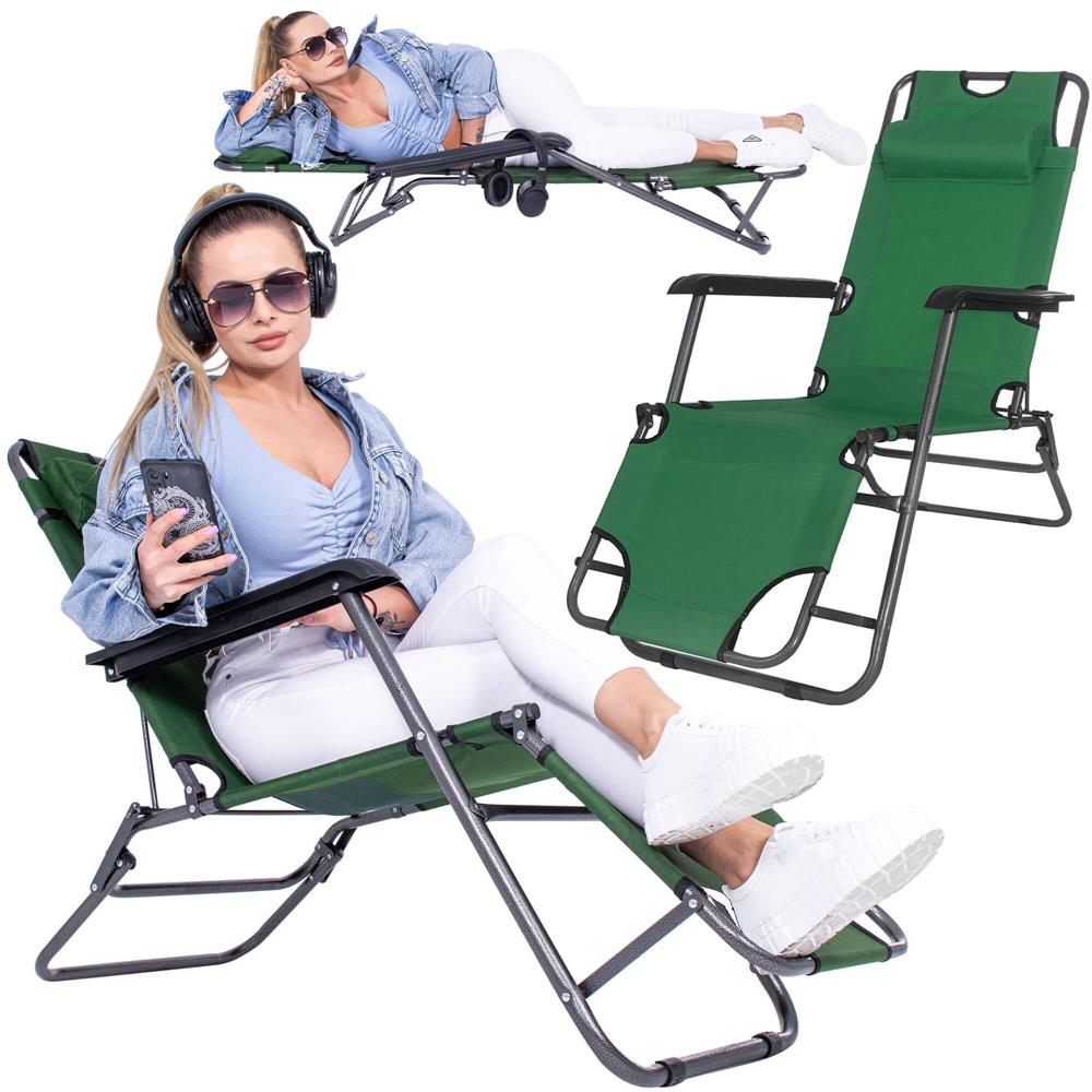 Sezlong pliabil SERSIMO GC5, Relax Zero Gravity, 80x60x153cm, Verde