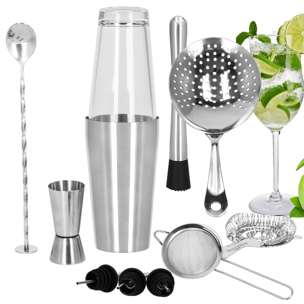 Set Cocktail Shaker Kit pentru barmani 700ml, KI19, 14 piese