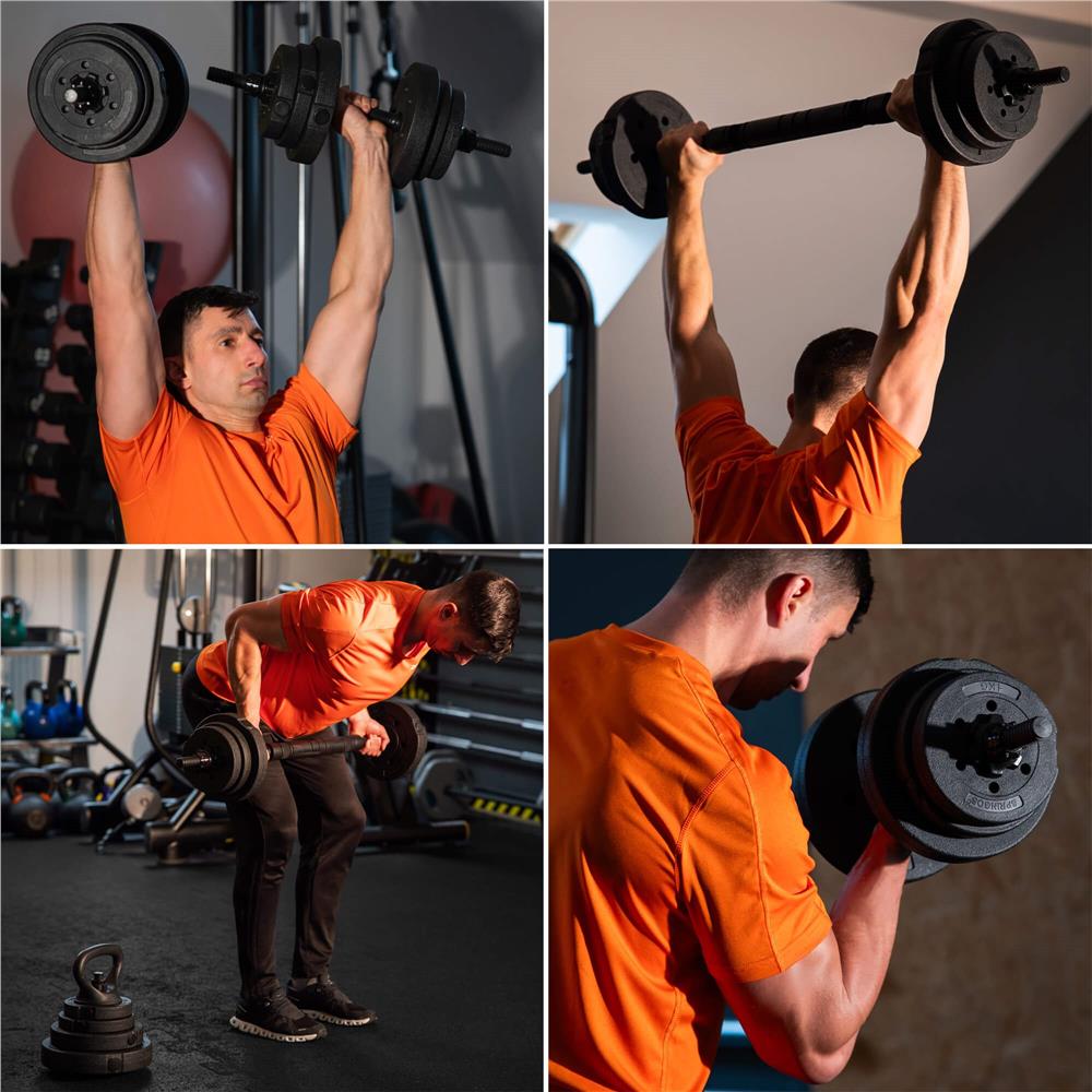 Set de greutati multifunctionale transformabil in gantere, kettlebell, haltera, total 19 kg
