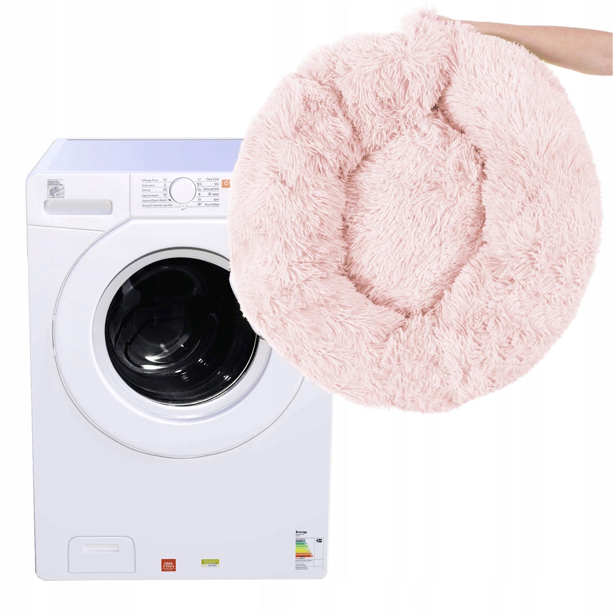Pat Sersimo pentru caini si pisici, cu husa detasabila, roz deschis, diametru 40cm