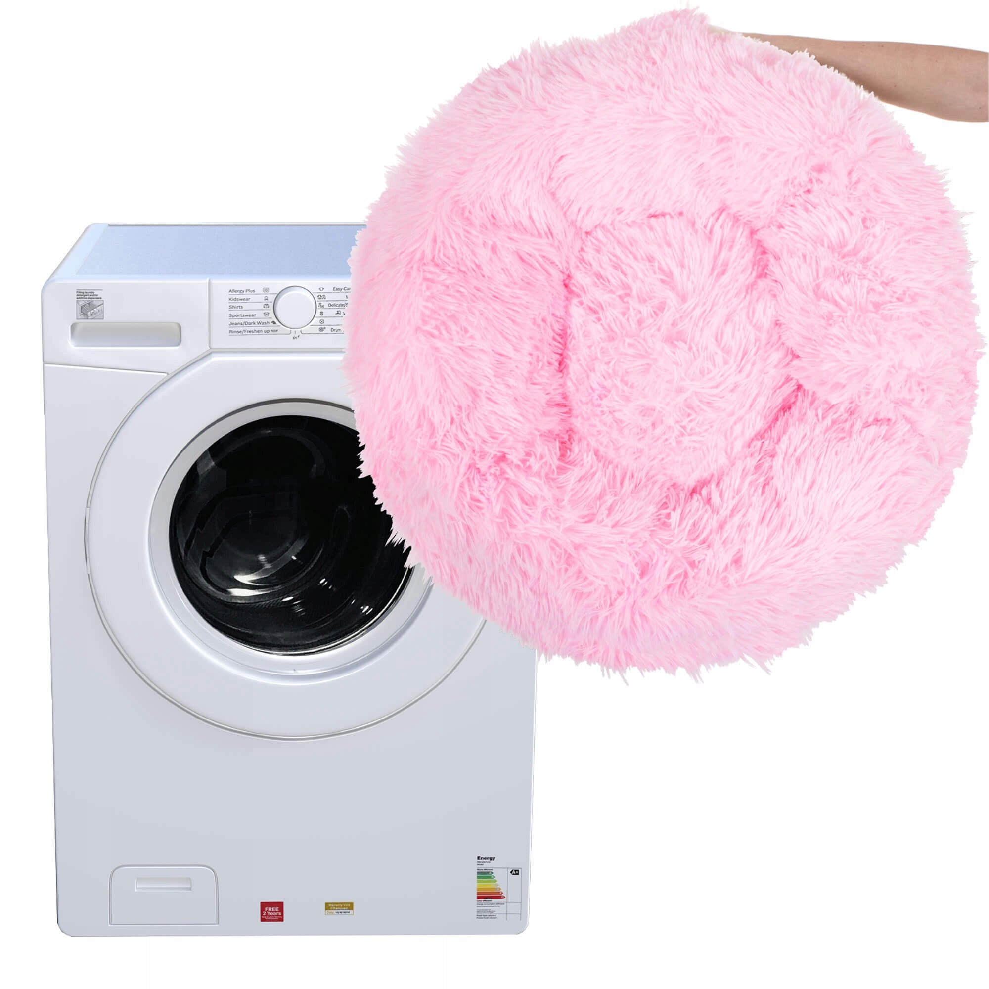 Pat Sersimo pentru caini si pisici, cu husa detasabila, roz, diametru 50cm