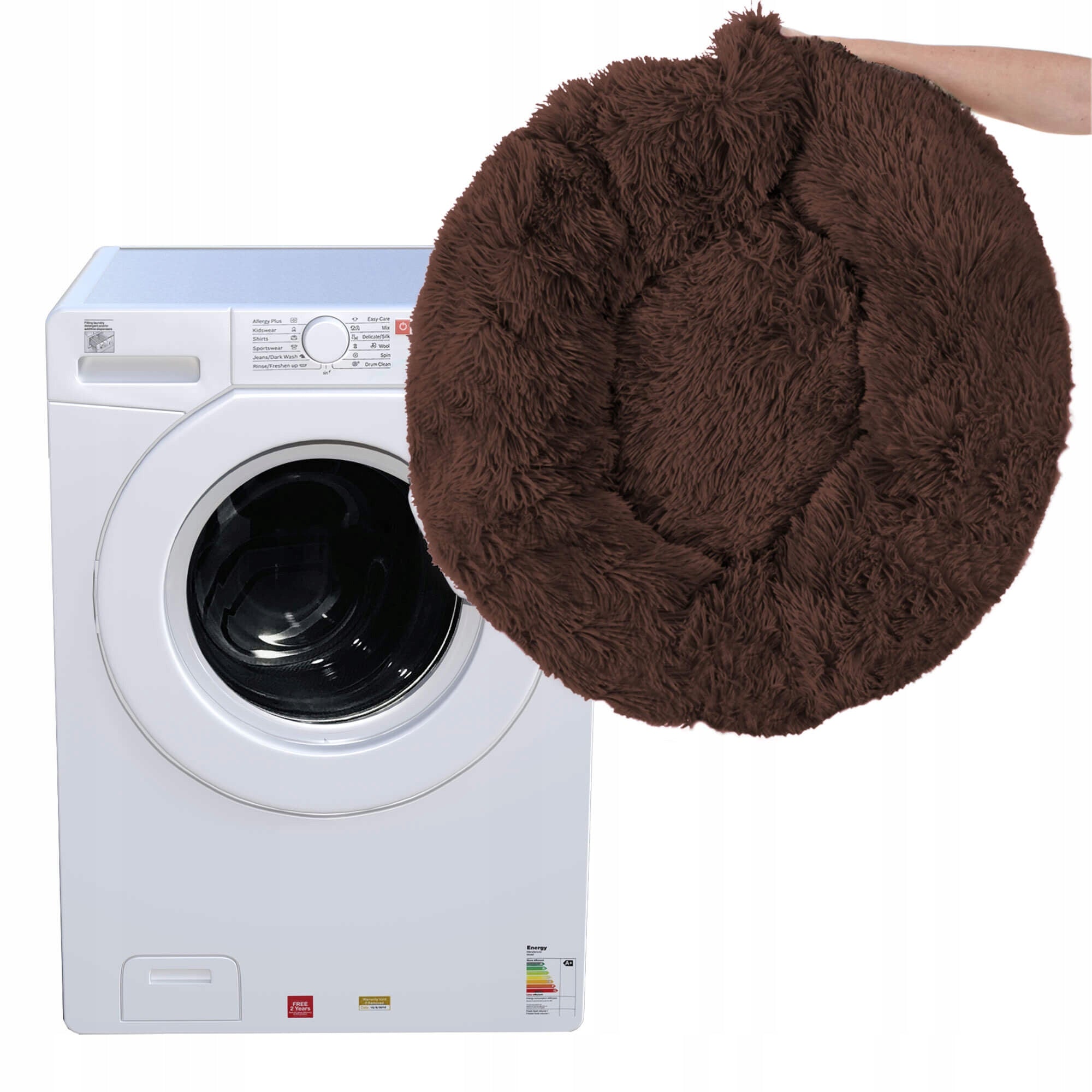 Pat Sersimo pentru caini si pisici, cu husa detasabila, maro, diametru 50cm