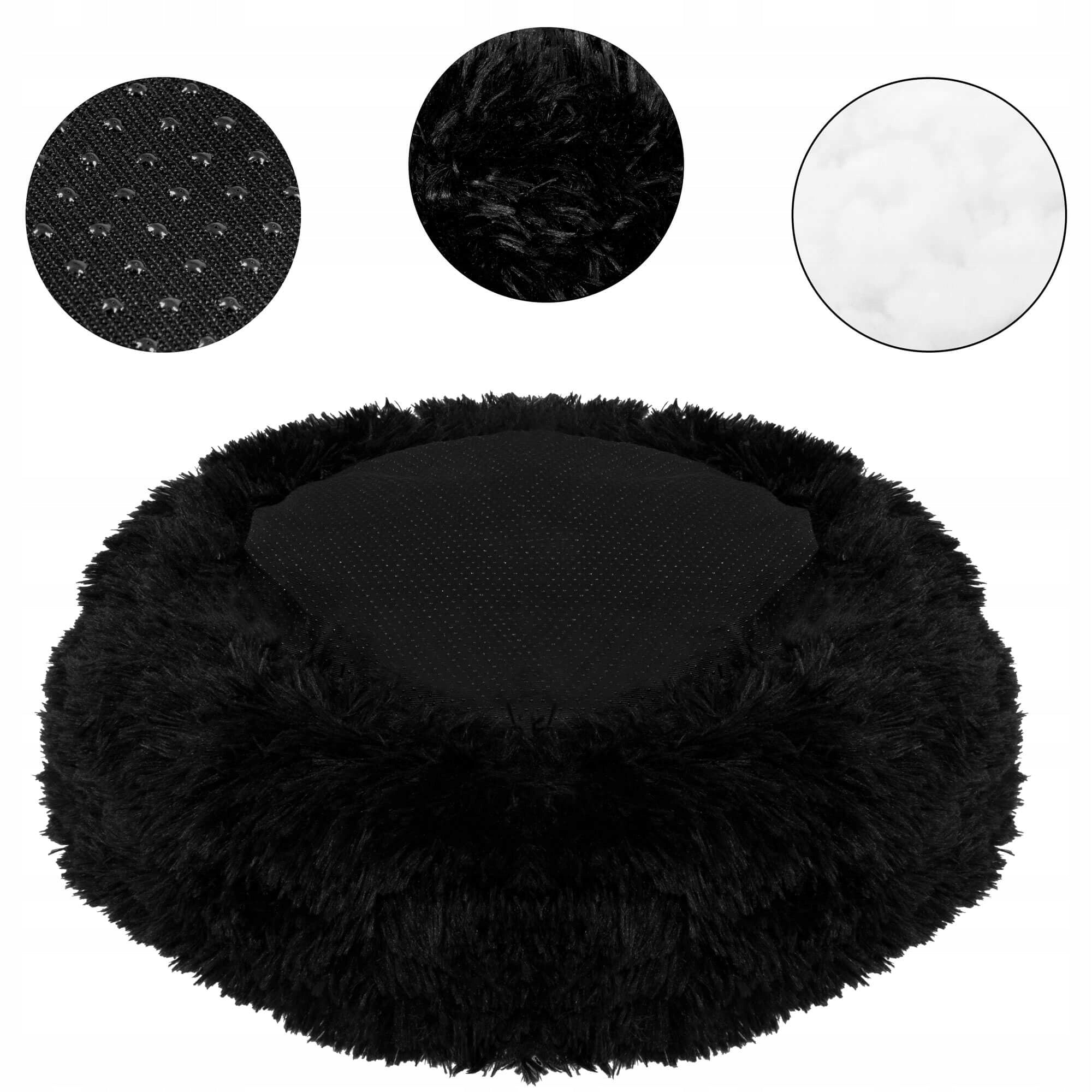Pat Sersimo pentru caini si pisici, cu husa detasabila, negru, diametru 100cm