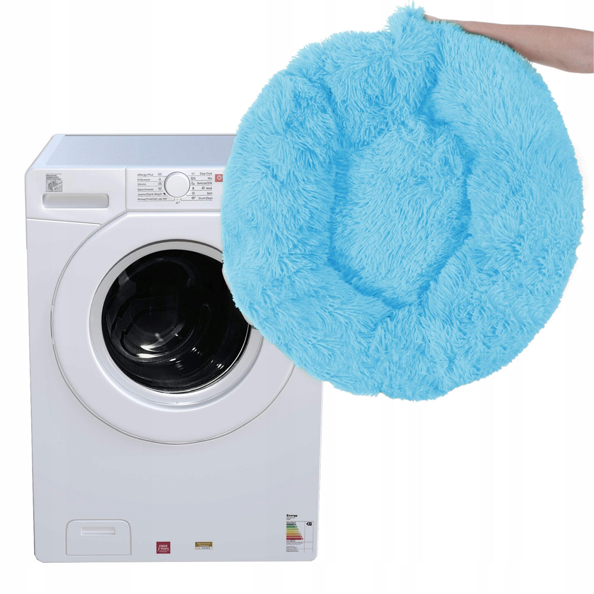 Pat Sersimo pentru caini si pisici, cu husa detasabila, albastru deschis, diametru 70cm