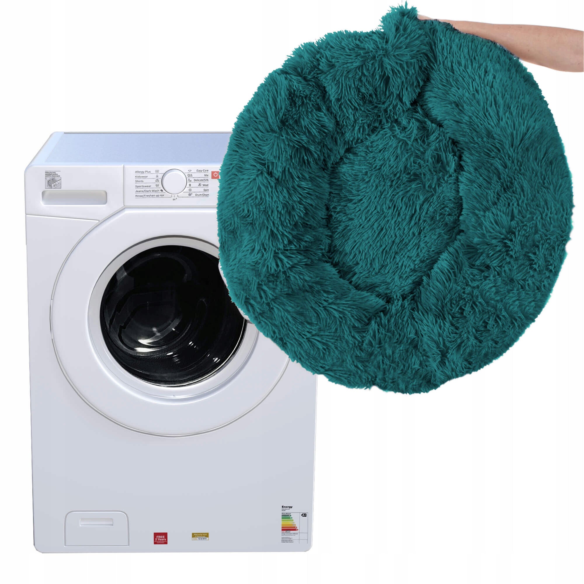 Pat Sersimo pentru caini si pisici, cu husa detasabila, verde, diametru 70cm