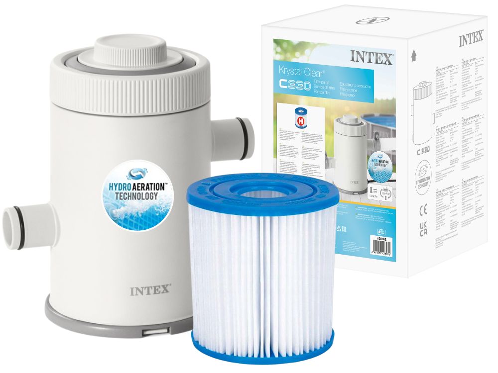 Pompa filtrare Intex 26602, debit 1250 l/h, cu Hydro Aeration, pentru piscine pana la Ø305 cm