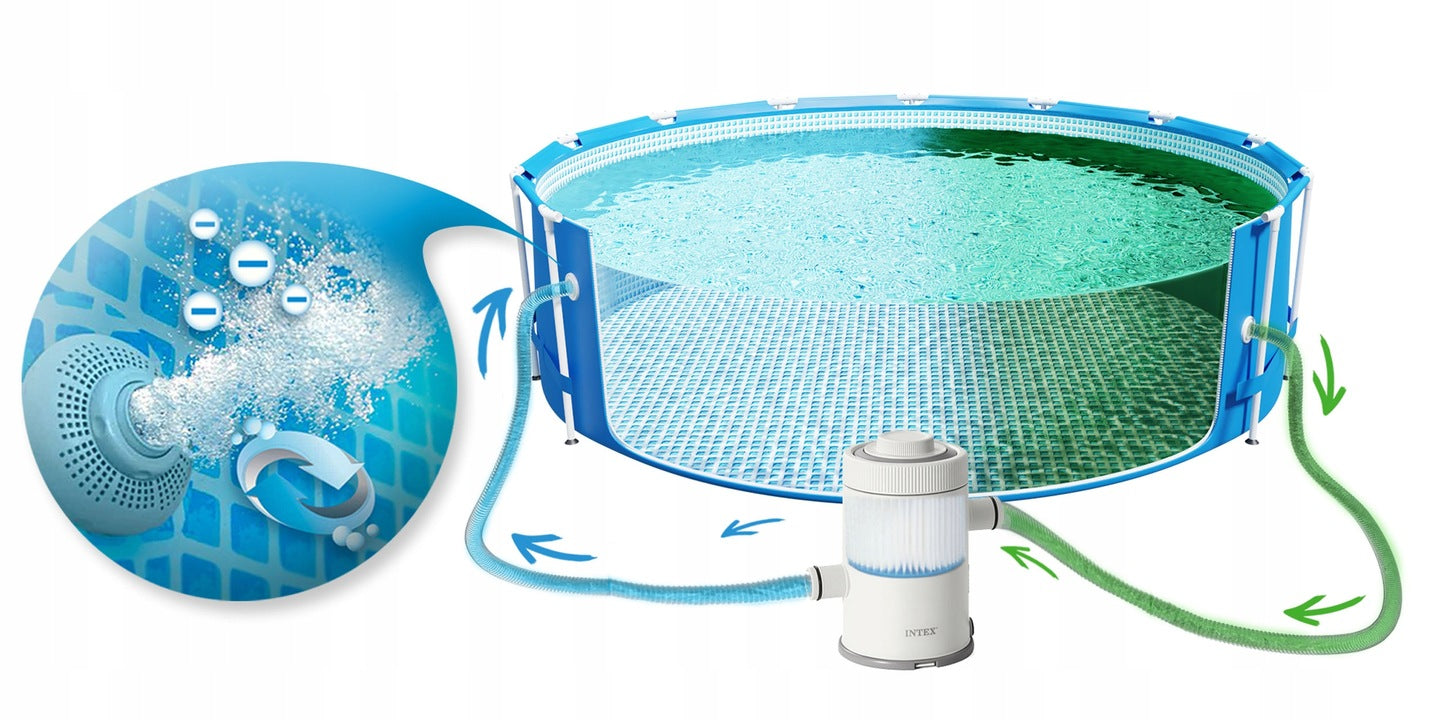 Pompa filtrare Intex 26602, debit 1250 l/h, cu Hydro Aeration, pentru piscine pana la Ø305 cm