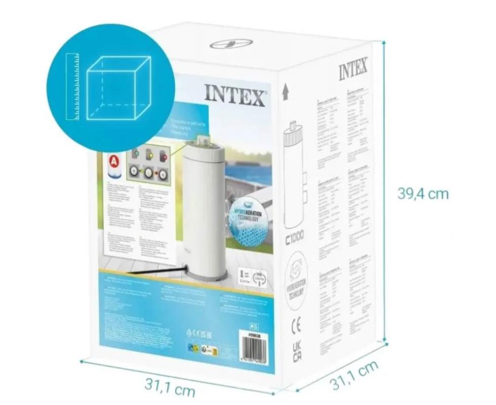 Pompa filtrare Intex 26638, debit 3785 l/h, cu Hydro Aeration, pentru piscine pana la Ø457 cm
