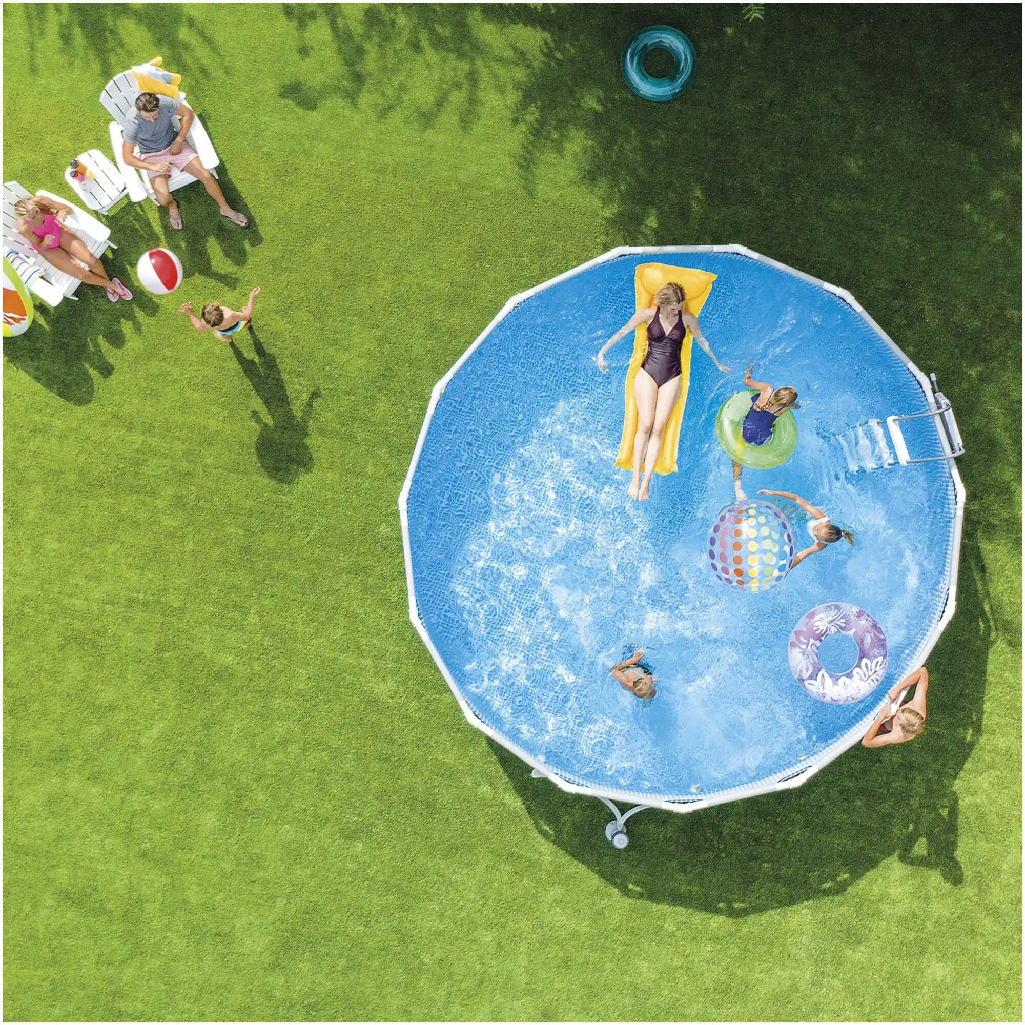 Piscina cadru metalic Prism Frame Premium Intex 26726NP, 457x122 cm, cu toate accesoriile