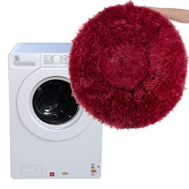 Pat Sersimo pentru caini si pisici, cu husa detasabila, visiniu, diametru 80cm