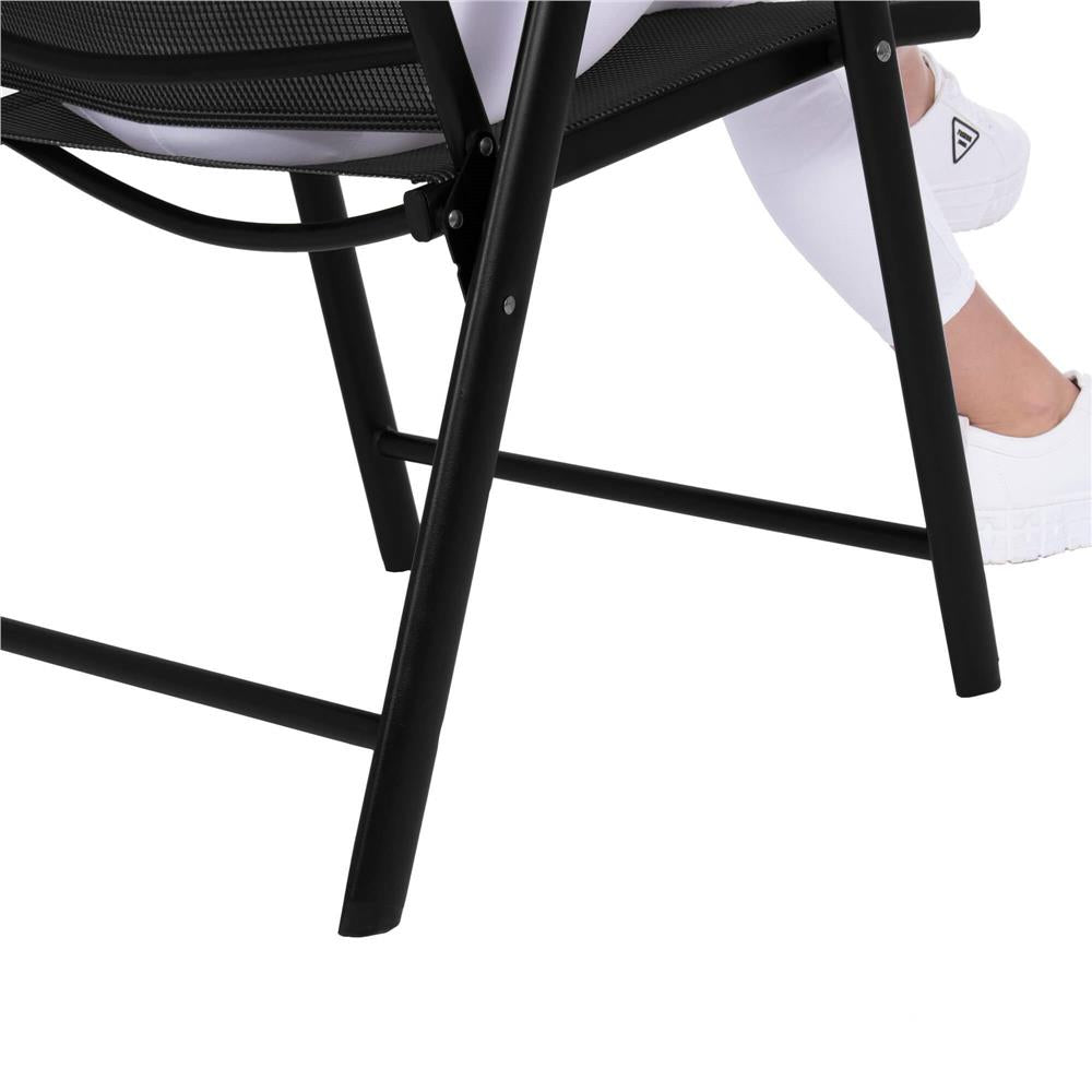 Scaun de gradina metalic, pliabil, 95x57x66cm, maxim 150kg, negru