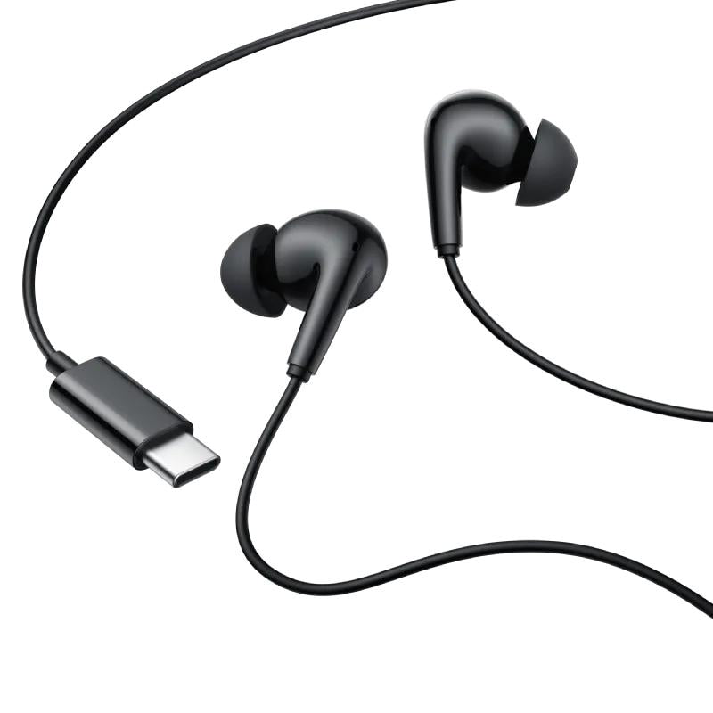 CASTI Edifier, cu fir, intraauriculare - butoni, pt smartphone, microfon pe fir, conectare prin USB-C, buton in-line, negru, "P230-BK", (timbru verde 0.18 lei)