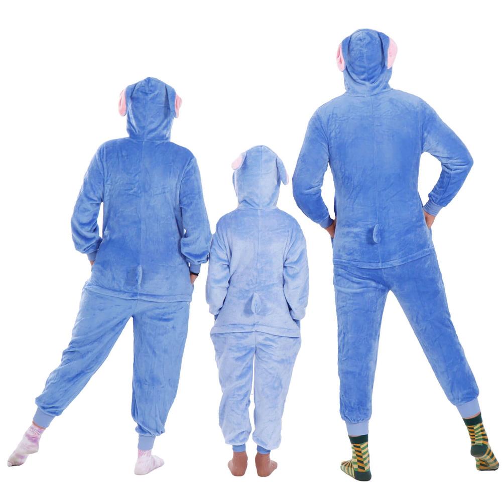 Pijama tip salopeta pentru copii, model stitch, marime 120-130cm