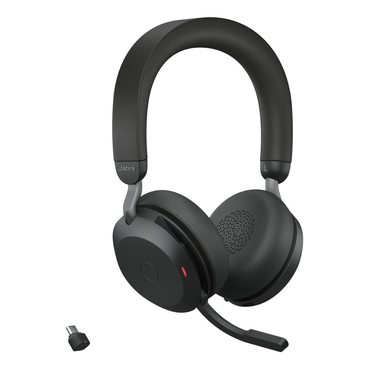 JABRA Evolve2 75 Headset on-ear Bluetooth wireless active noise cancelling USB-C noise isolating Negru Optimised for UC 