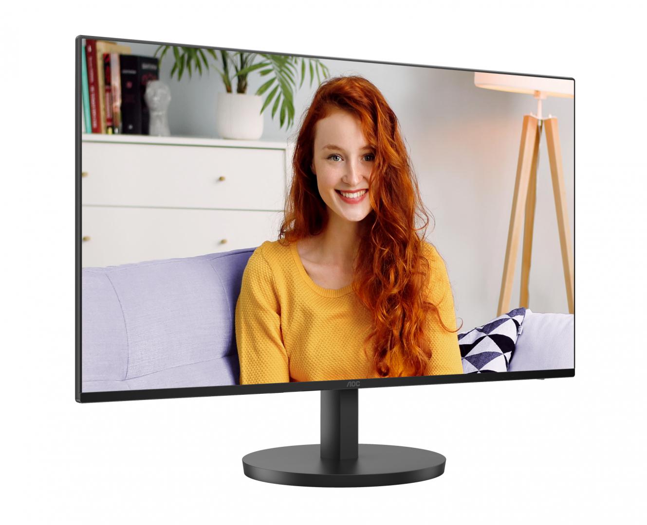 MONITOR AOC 27", 1920 × 1080 (FHD), rata refresh 100Hz, luminozitate 250cd, timp raspuns 4ms, VGA × 1, HDMI 1.4 × 1 "27B3HA2"