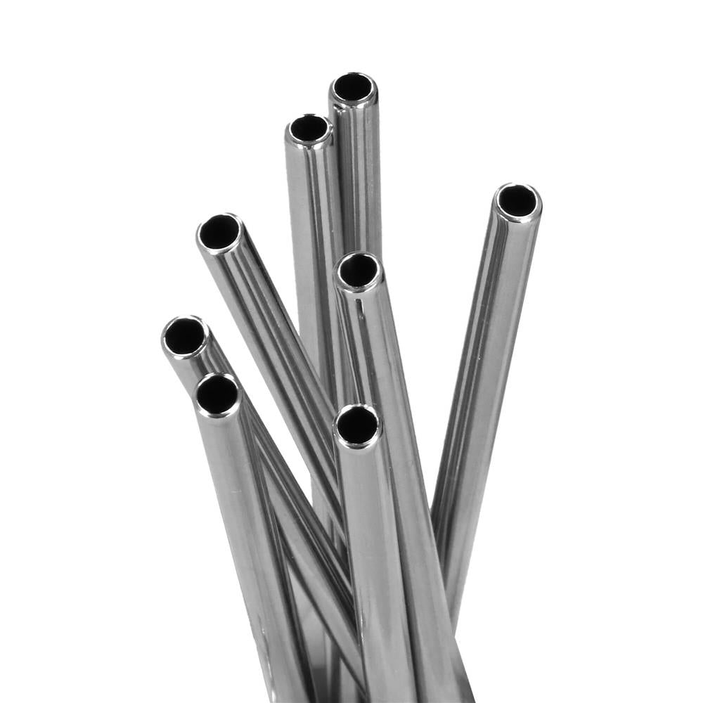 Set 8 paie metalice argintiu, reutilizabile, cu husa depozitare si perii curatat, 215x6 mm