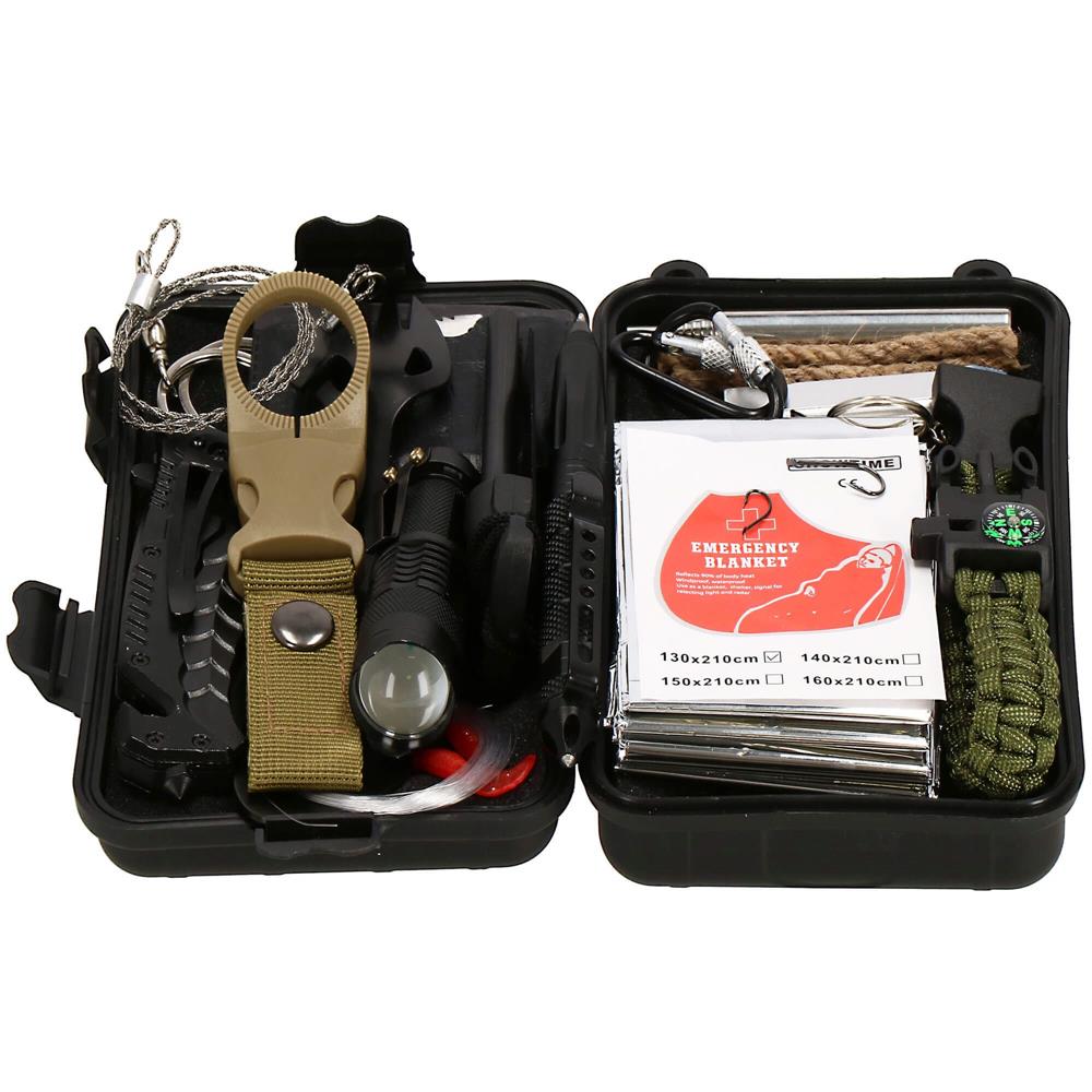 Kit de supravietuire turistic multifunctional camping, vanatoare, pescuit, 21 piese