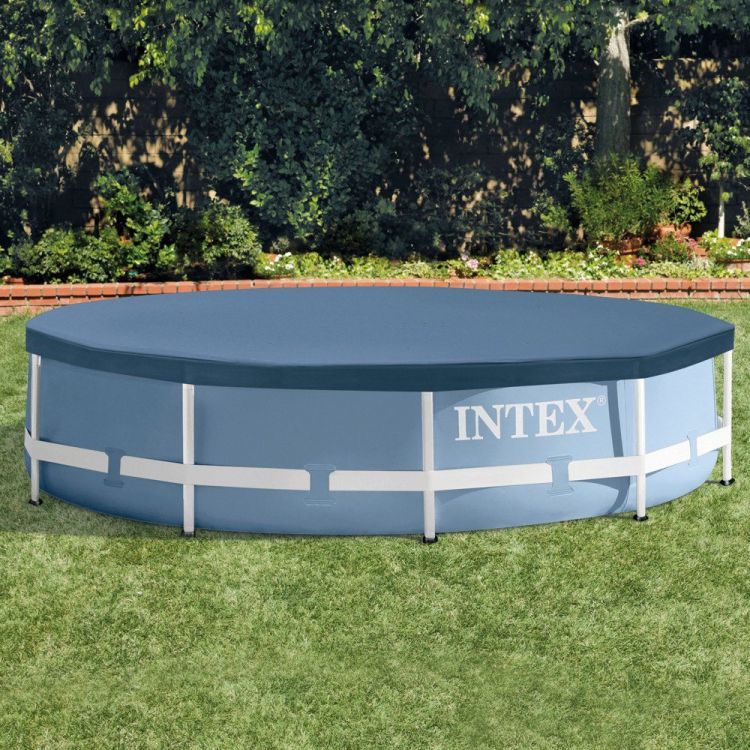 Prelata rotunda pentru piscina Intex 28031, D366xH25 cm, PVC, bleumarin