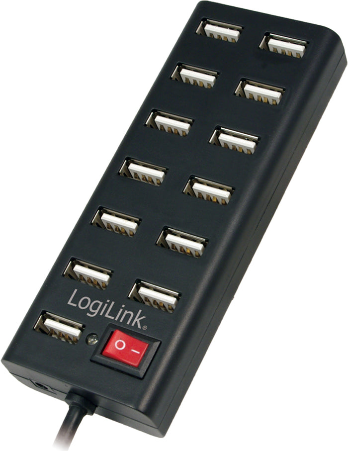 HUB extern Logilink, porturi USB: USB 2.0 x 13, conectare prin USB 2.0, alimentare retea 220 V, cablu 0.75 m, negru, "UA0126"