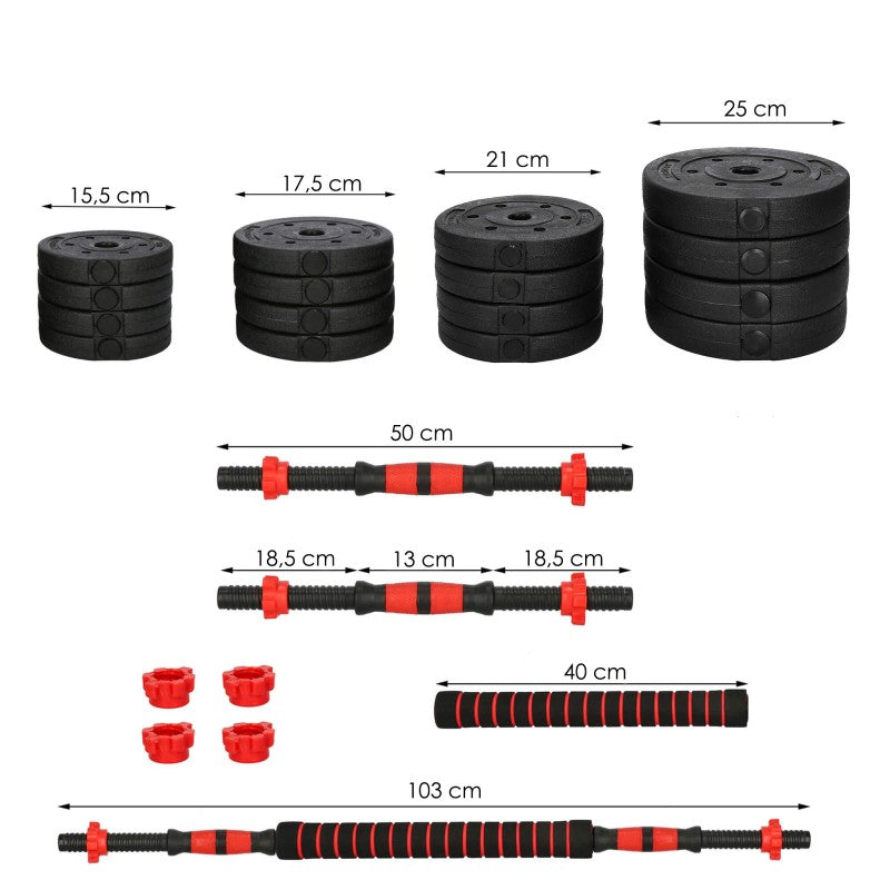 Set gantere si haltera reglabile Sersimo, 40kg