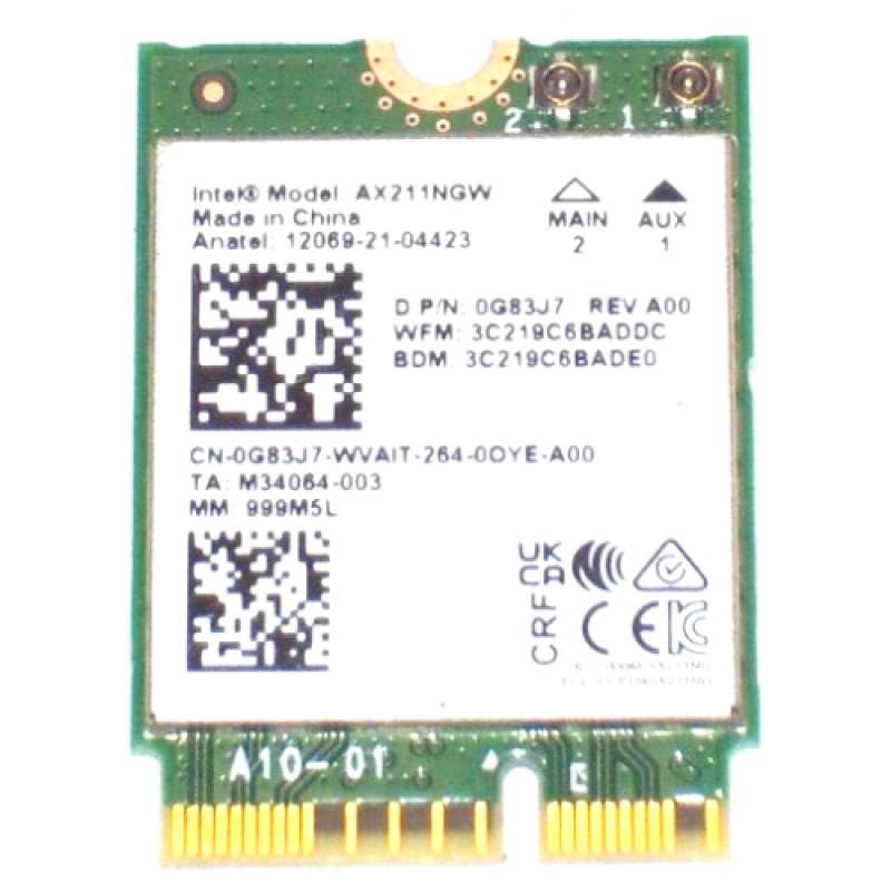 Kit WIFI6 M.2 Intel AX211 Ww