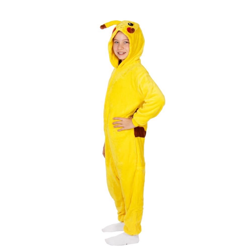 Pijama tip salopeta pentru copii, model Pikachu, marime 120-130 cm
