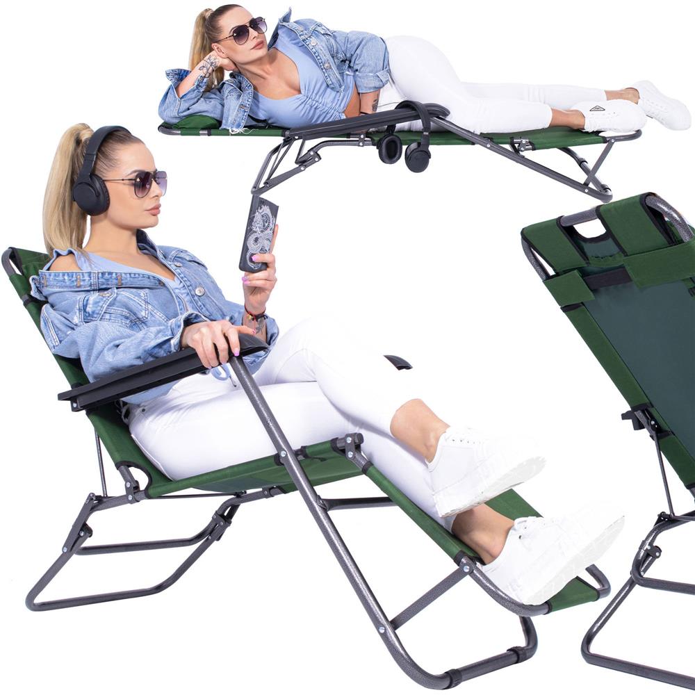 Sezlong pliabil SERSIMO GC5, Relax Zero Gravity, 80x60x153cm, Verde