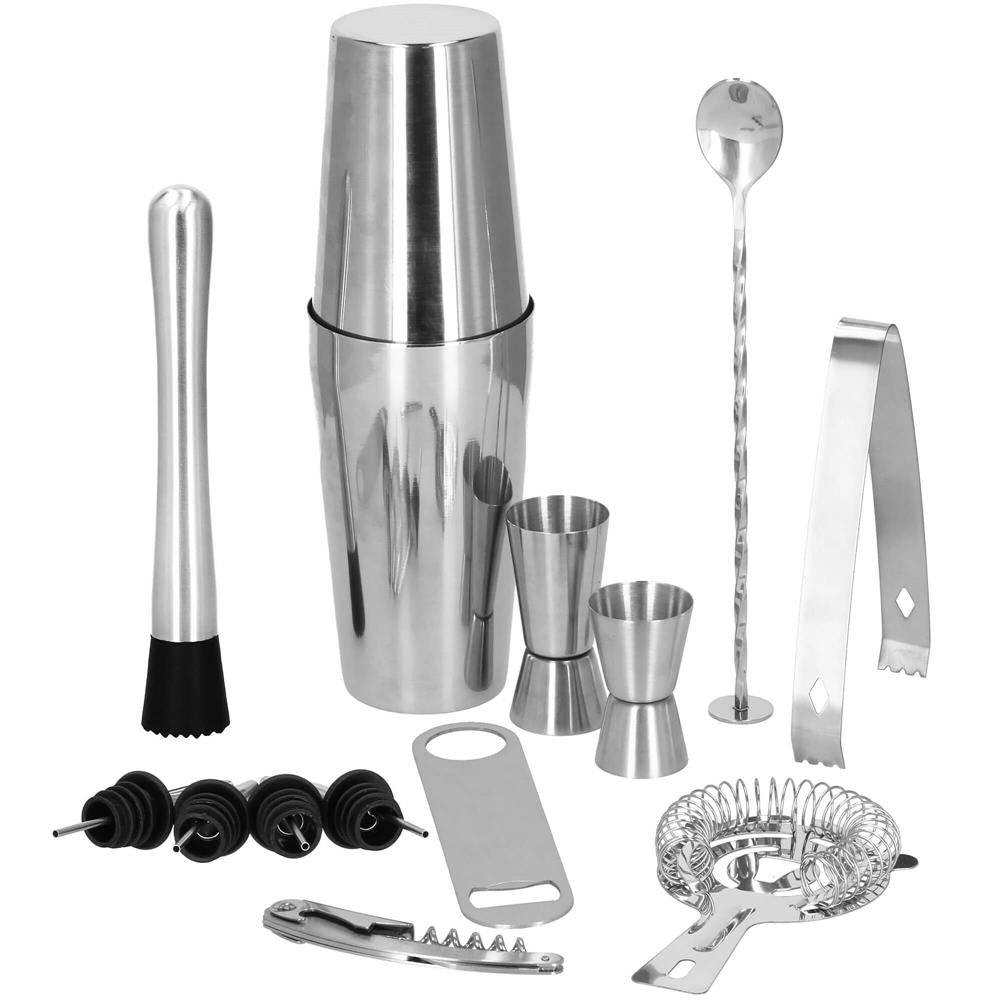 Set Cocktail Shaker Kit pentru barmani 750ml, KI16, 14 piese