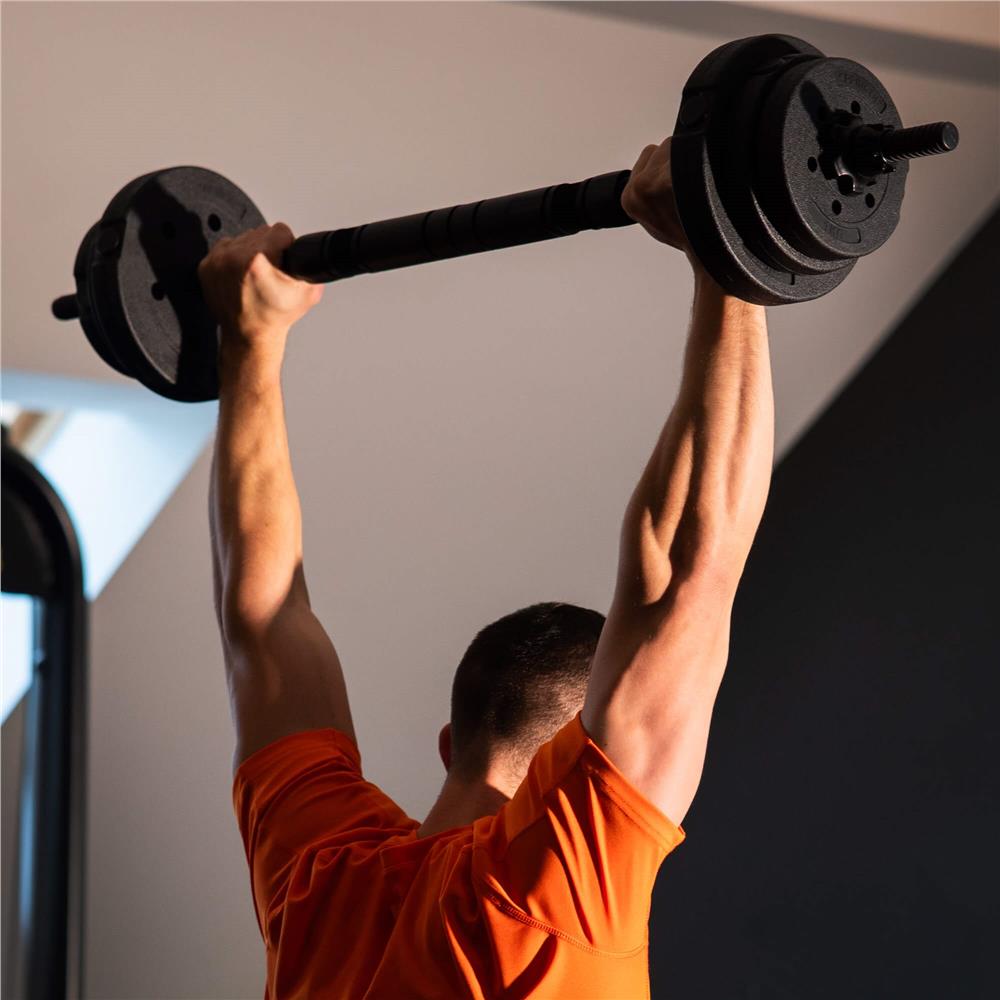Set de greutati multifunctionale transformabil in gantere, kettlebell, haltera, total 19 kg