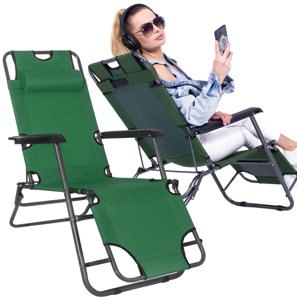 Sezlong pliabil SERSIMO GC5, Relax Zero Gravity, 80x60x153cm, Verde