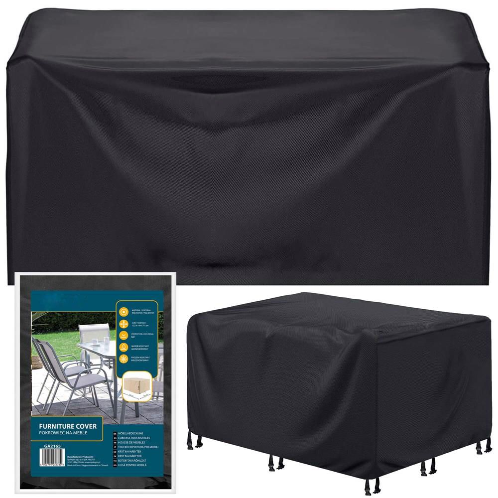 Husa mobilier gradina, impermeabila, cu protectie UV, 152x104x71cm, negru