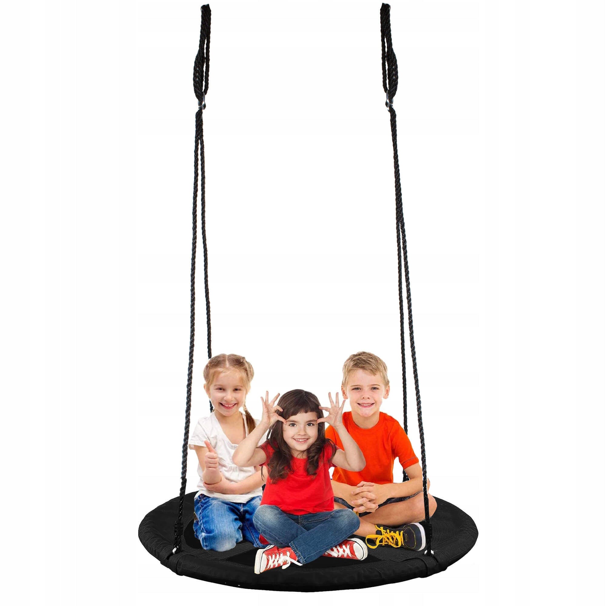 Leagan tip cuib Sersimo NS17, diametru 120cm, inaltime reglabila, pentru exterior, sarcina 180 kg, Negru