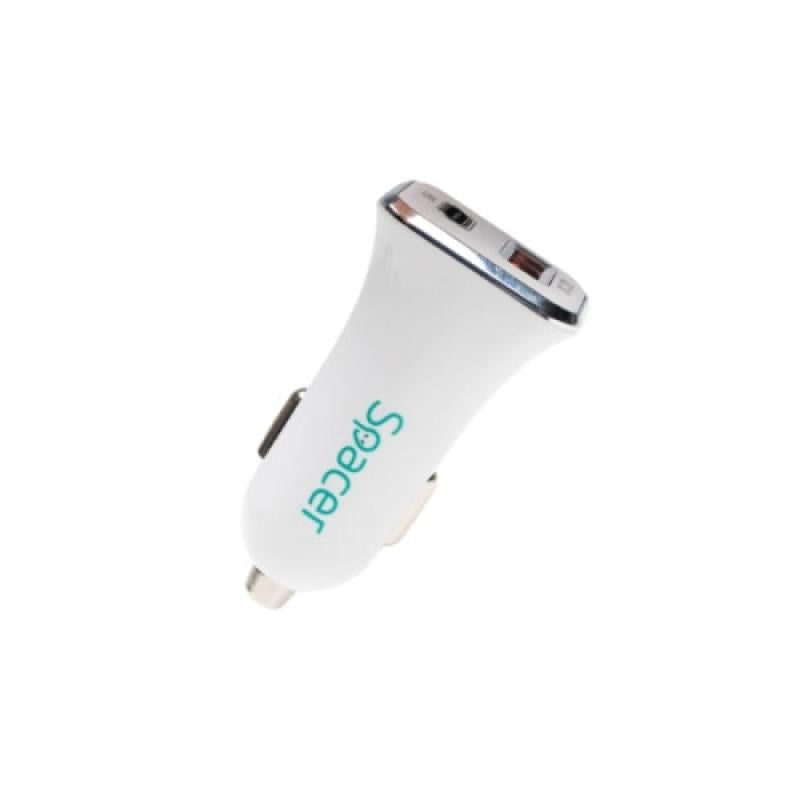 Alim. auto Spacer USB-A&C 38W negru