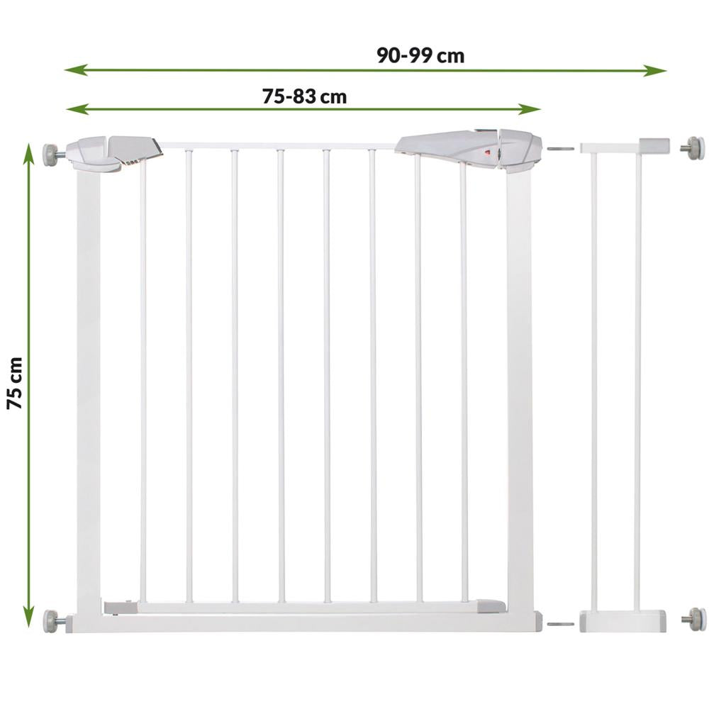 Poarta de siguranta Safety Gate pentru scari, ajustabila 90-99 cm, din otel, alba