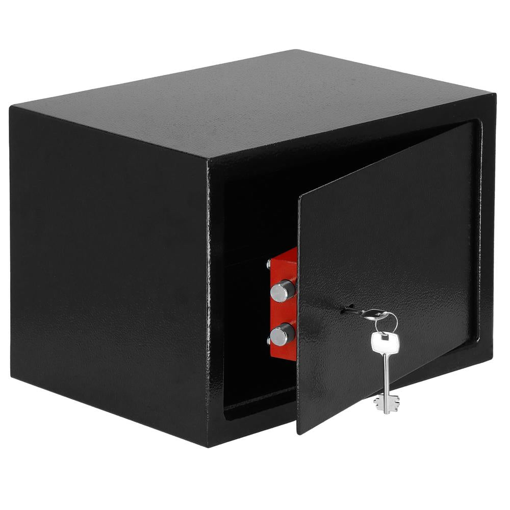 Seif standard cu cheie, 250x350x250 mm, Otel, Negru
