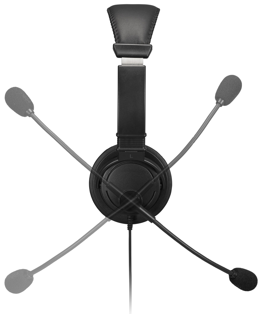 CASTI Kensington, cu fir, standard, utilizare multimedia, call center, microfon pe casca, noise-canceling, conectare prin USB