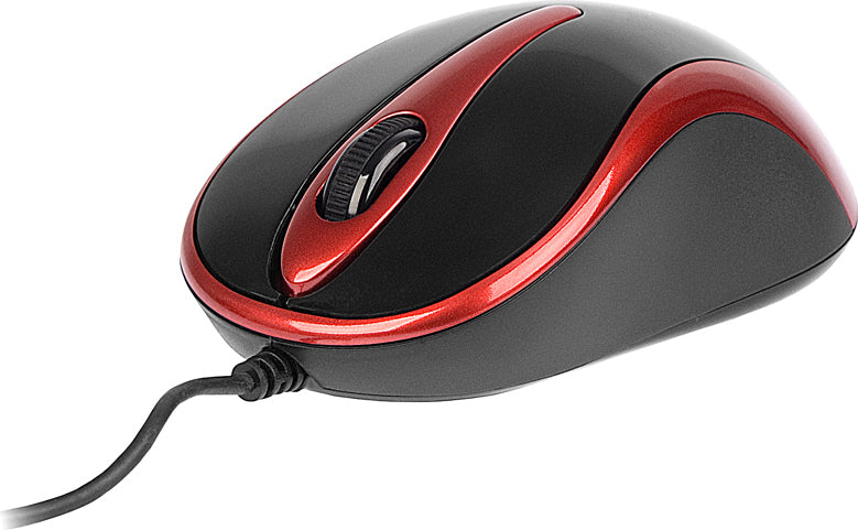 MOUSE A4tech, "N 350", PC sau NB, cu fir, USB, optic, 1000 dpi, butoane/scroll 3/1, , negru / rosu, "N-350-2"