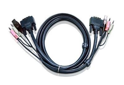 CABLU KVM ATEN cablu 3 in 1, conector tip USB (T) | 3.5 mm Jack (T) x 2 | DVI-D (T), "2L-7D02U"