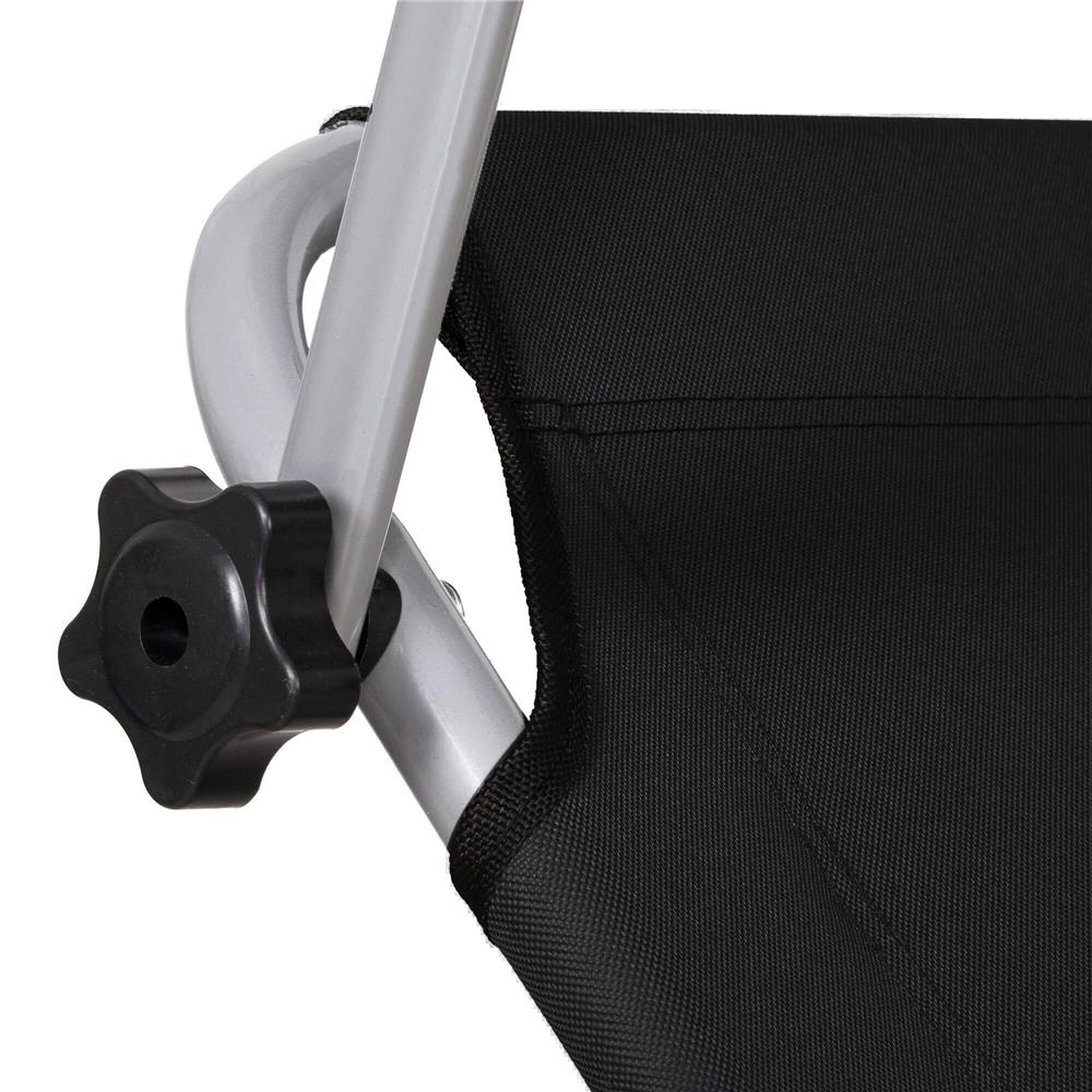 Sezlong pliabil cu parasolar, 188x57x38cm, sarcina 120kg, gri antracit