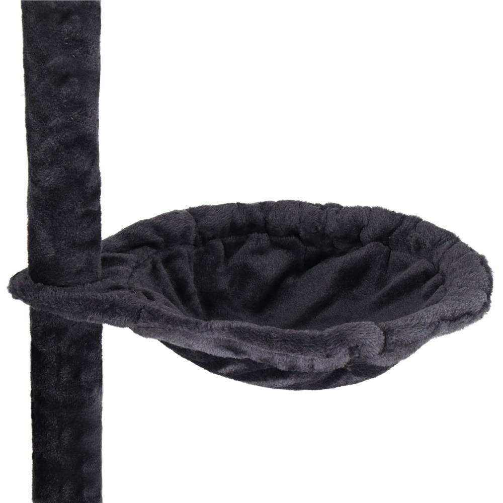 Ansamblu de joaca pentru pisici, cu loc pentru zgariat, ascuns, culcus, mingi, 145cm, grafit
