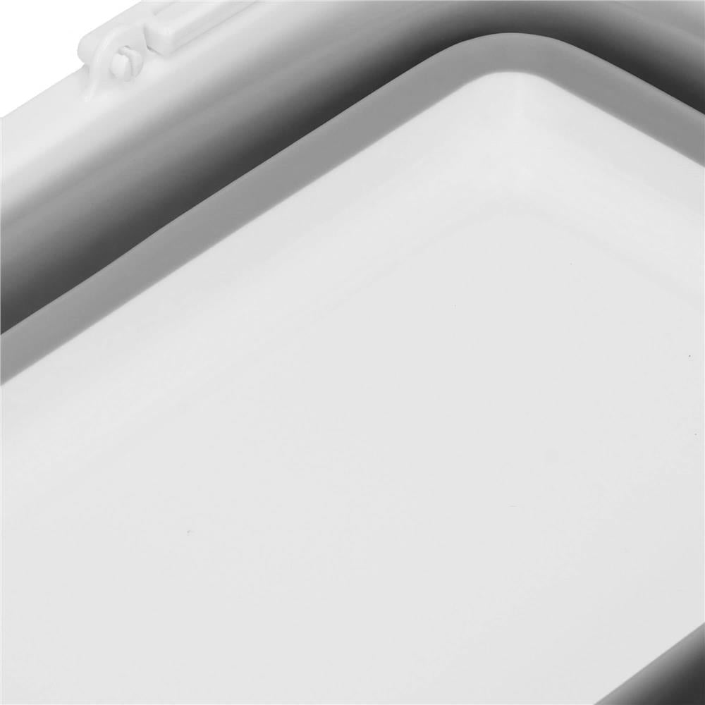 Lighean pliabil, dreptunghiular, cu toarta, din plastic si silicon, 44x32x19cm, 15litri, gri - 3