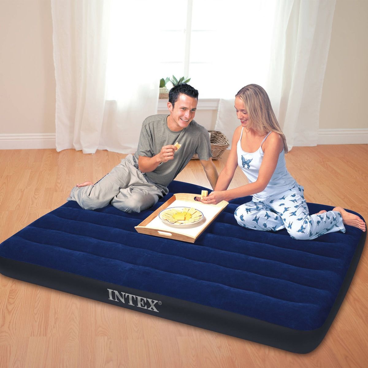 Saltea gonflabila Intex King Dura Beam, 203x183x25 cm