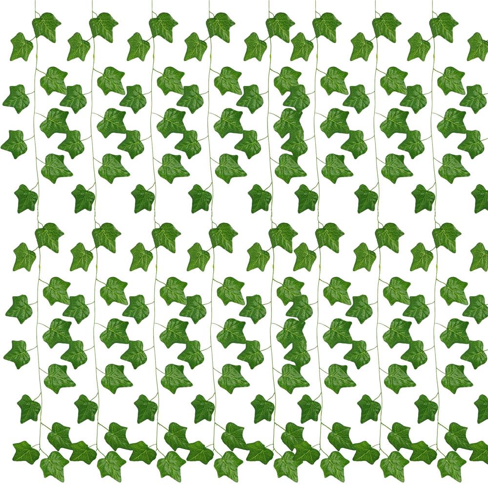 Set 6 ghirlande iedera artificiala pentru decorare, 6x233cm, frunze mari, verde