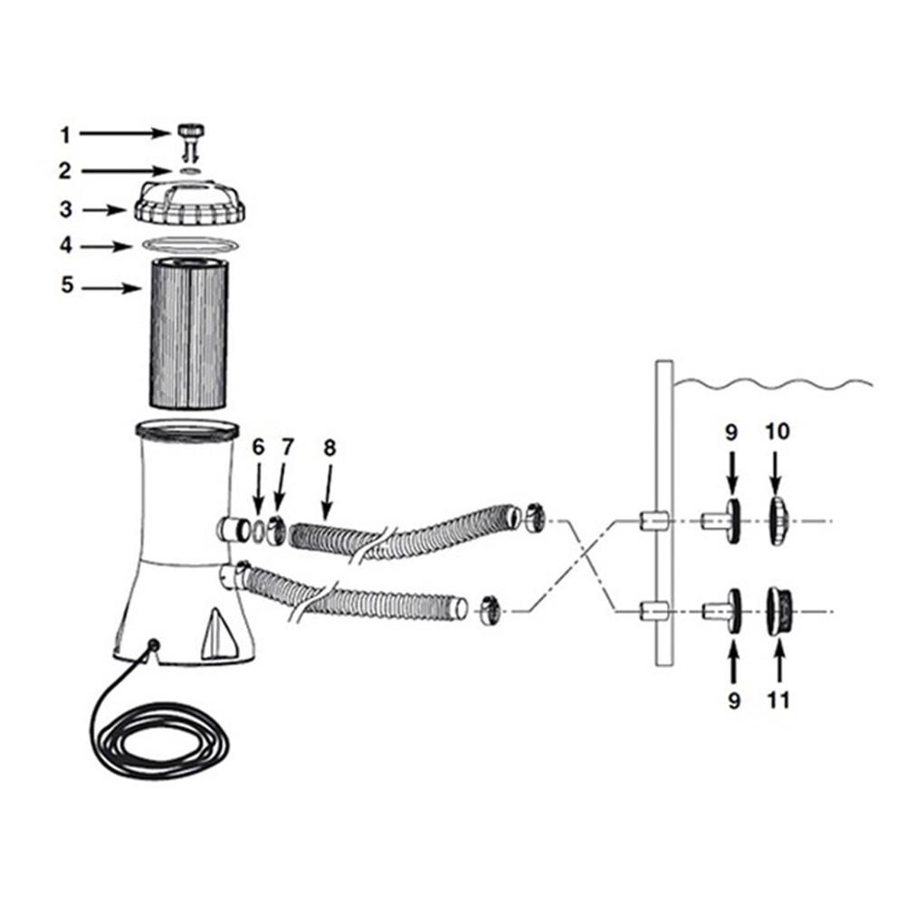 Pompa filtrare apa Intex 28604, 220-240 V, 32 mm, 2.006 lh debit apa, filtru tip A