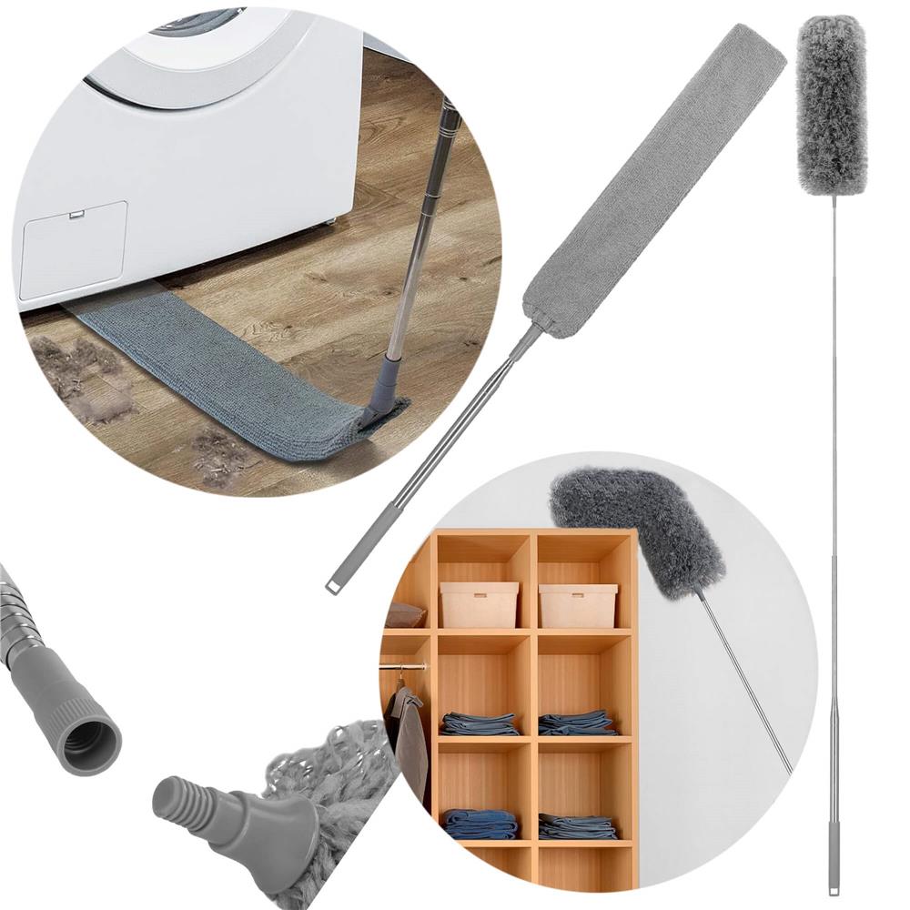 Pamatuf pentru praf cu coada telescopica pentru zone greu accesibile, 3 piese, 75-255 cm
