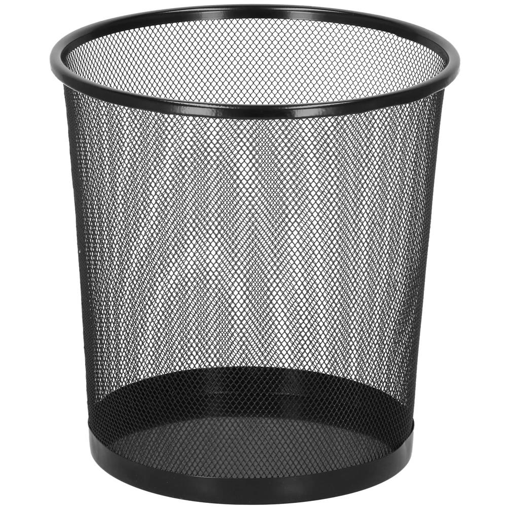 Cos de gunoi pentru birou, metalic din plasa, 27cm, negru