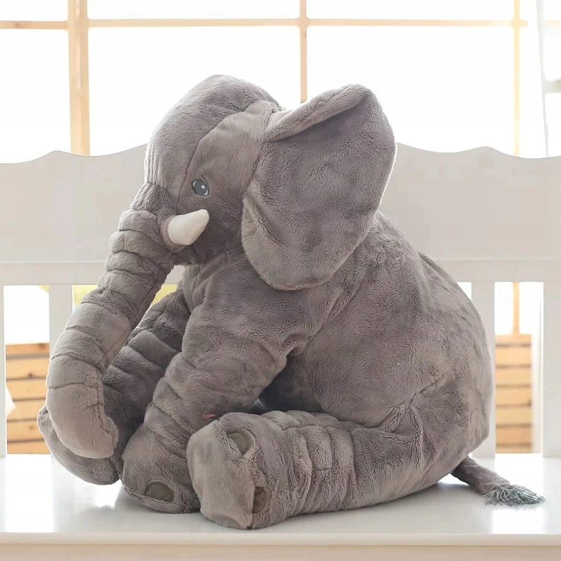Jucarie plus elefant, tip perna, lavabila, umplutura hipoalergenica, pentru copii si adulti, 70 cm, gri