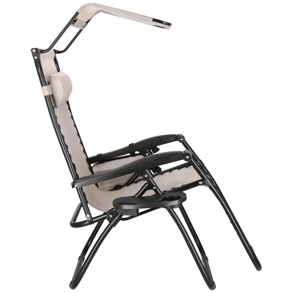 Sezlong pliabil SERSIMO GC11, Relax Zero Gravity cu parasolar, 175cm, gri