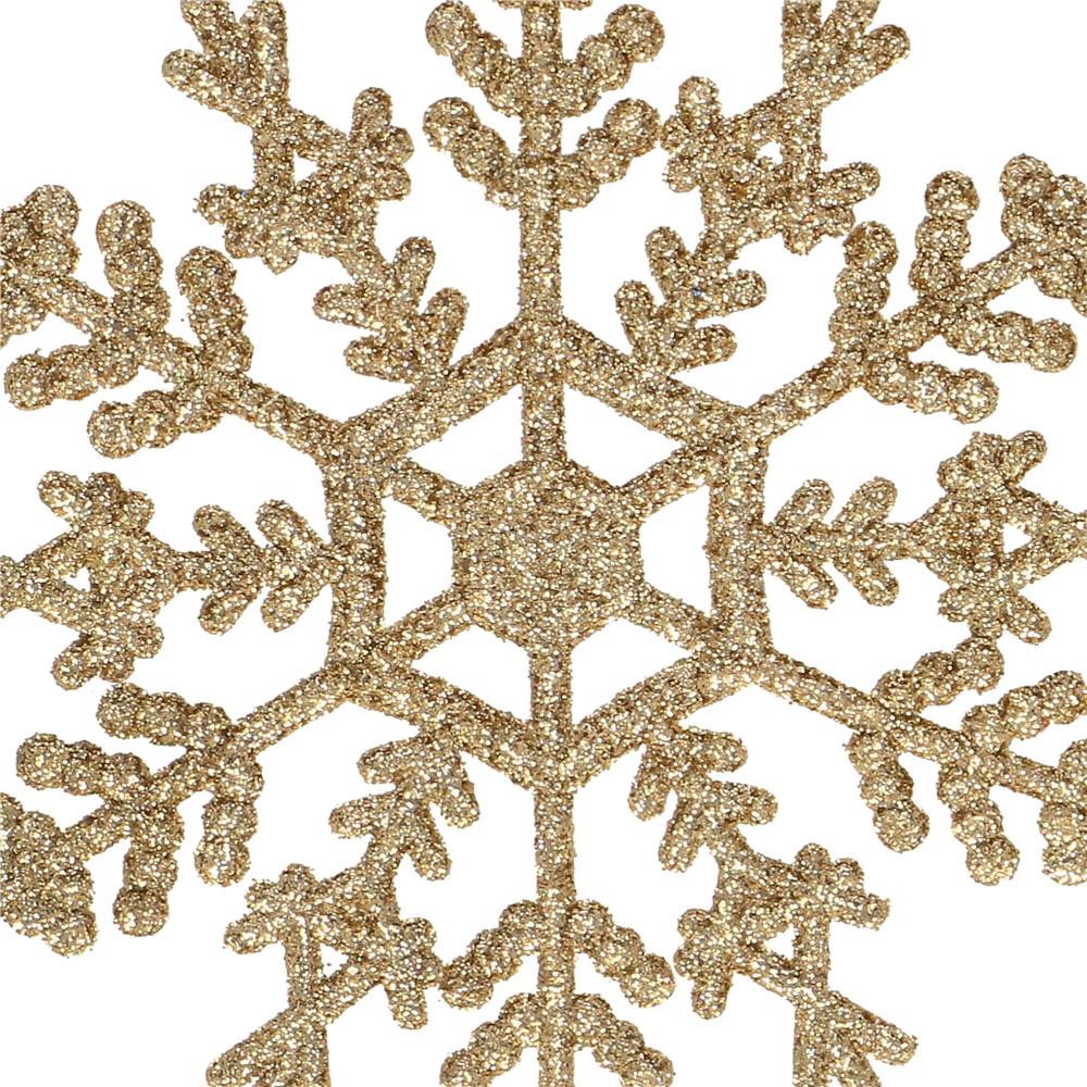 Decoratiune brad fulg de zapada, set 3 bucati, 12cm, auriu