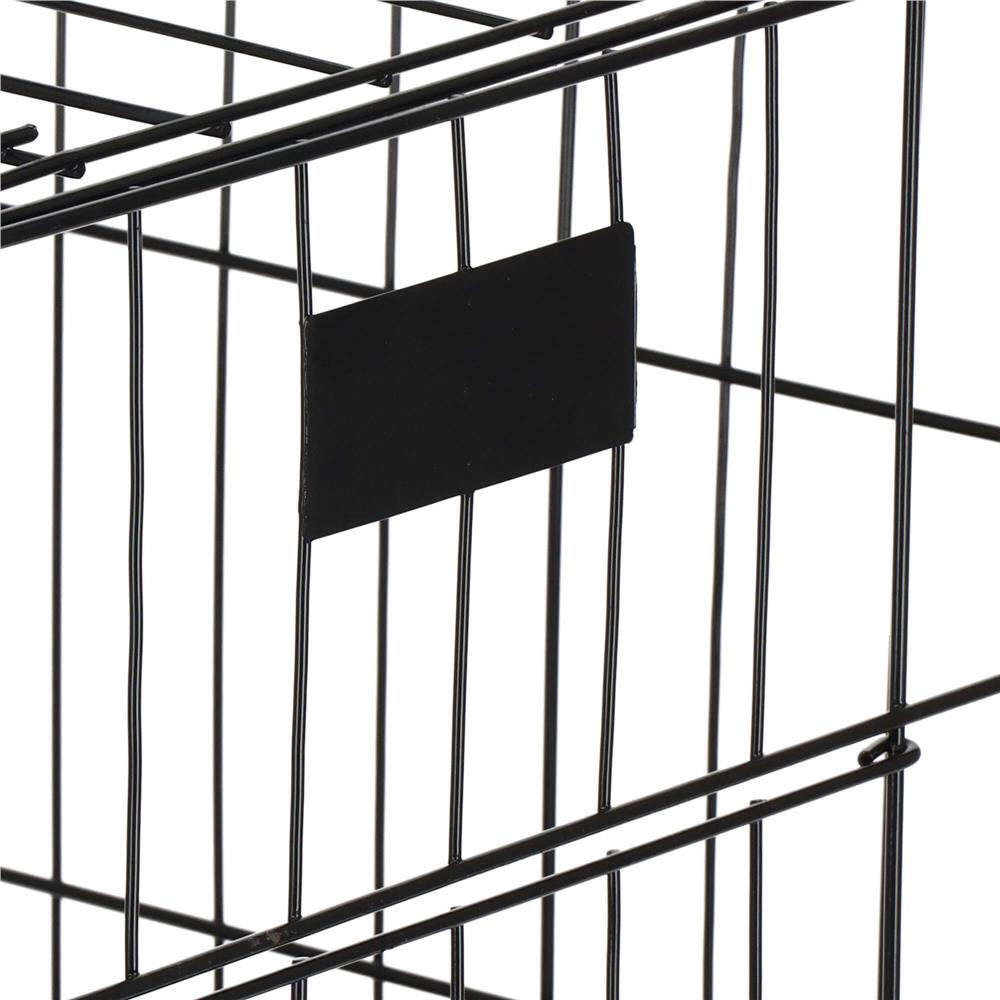 Cusca pentru animale, 2 usi, Pliabila din metal, L, Negru, 59x50x42 cm